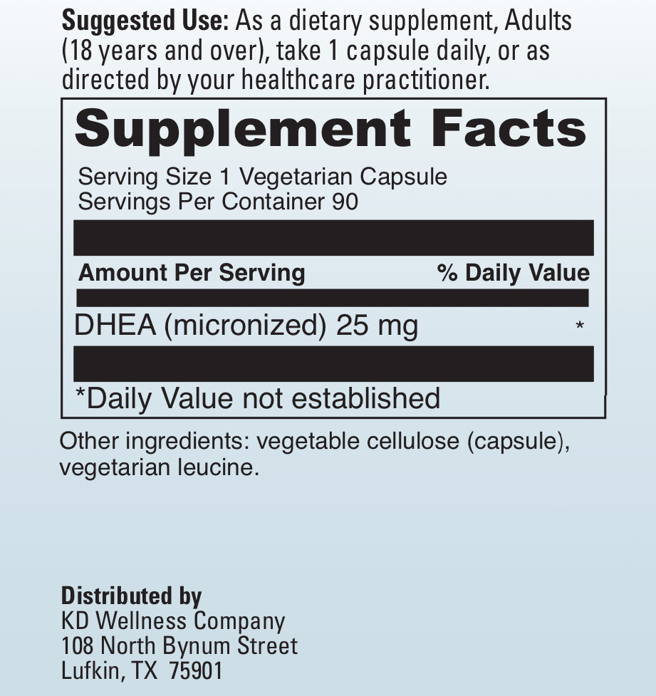 DHEA 25mg, 90 count